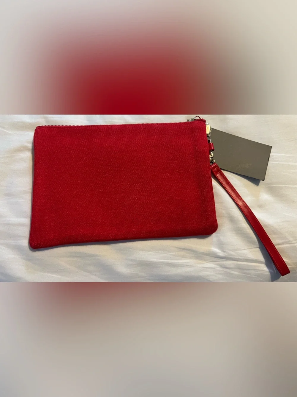 Nicole Miller Red Wristlet Clutch with Removable Strap